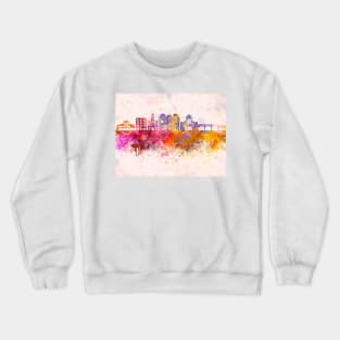 Cuenca EC skyline in watercolor background Crewneck Sweatshirt